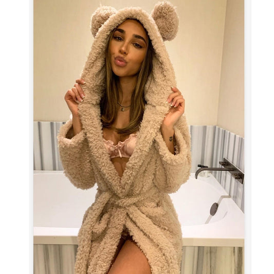 Super Cute and Fluffy Dressing Gown with Ears